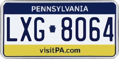 PA license plate LXG8064
