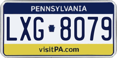 PA license plate LXG8079