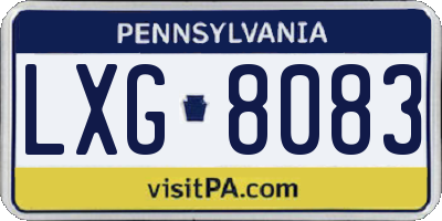 PA license plate LXG8083