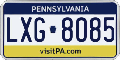 PA license plate LXG8085