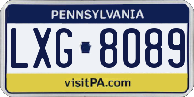 PA license plate LXG8089