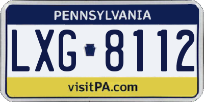 PA license plate LXG8112