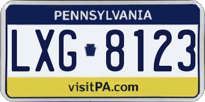 PA license plate LXG8123
