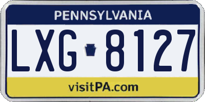 PA license plate LXG8127