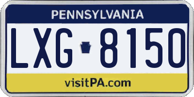 PA license plate LXG8150
