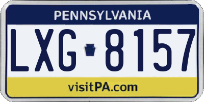 PA license plate LXG8157