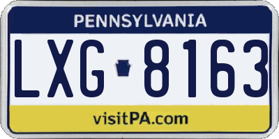 PA license plate LXG8163