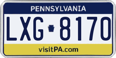 PA license plate LXG8170