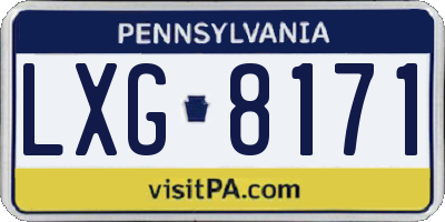 PA license plate LXG8171