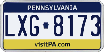 PA license plate LXG8173