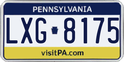 PA license plate LXG8175
