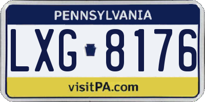 PA license plate LXG8176