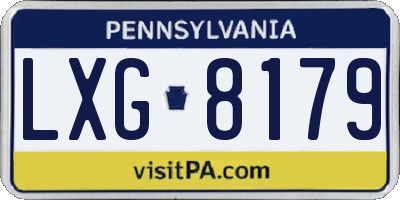 PA license plate LXG8179