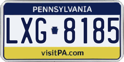 PA license plate LXG8185