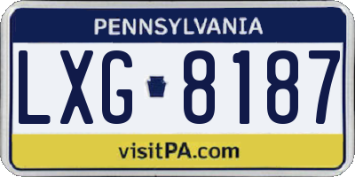 PA license plate LXG8187