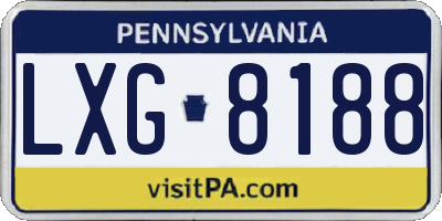 PA license plate LXG8188