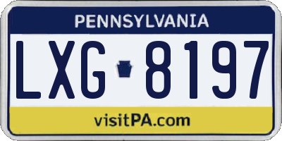 PA license plate LXG8197