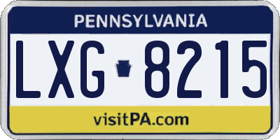 PA license plate LXG8215