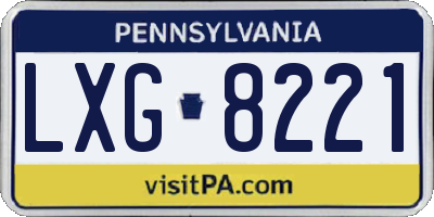PA license plate LXG8221
