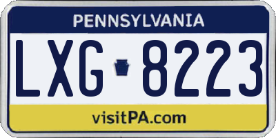 PA license plate LXG8223