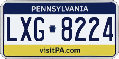 PA license plate LXG8224
