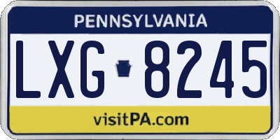 PA license plate LXG8245