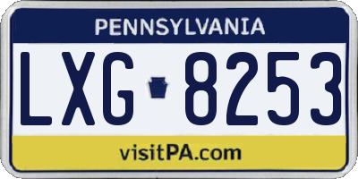 PA license plate LXG8253