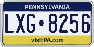 PA license plate LXG8256