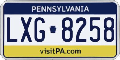 PA license plate LXG8258
