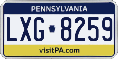 PA license plate LXG8259