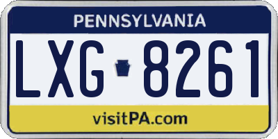 PA license plate LXG8261