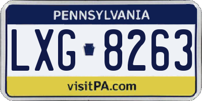 PA license plate LXG8263