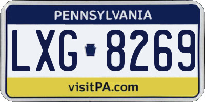 PA license plate LXG8269