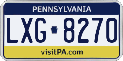 PA license plate LXG8270