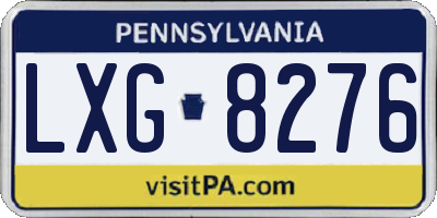 PA license plate LXG8276