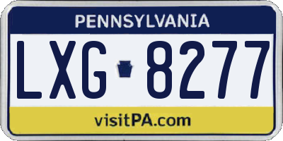 PA license plate LXG8277