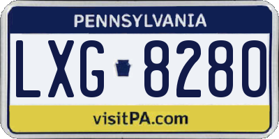 PA license plate LXG8280