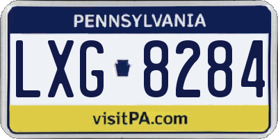 PA license plate LXG8284