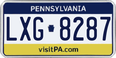 PA license plate LXG8287