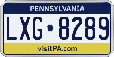 PA license plate LXG8289