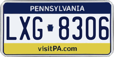 PA license plate LXG8306