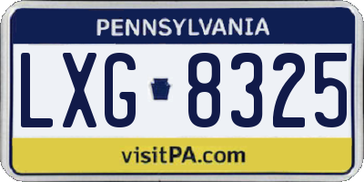 PA license plate LXG8325