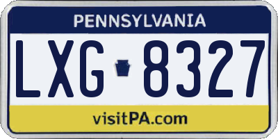 PA license plate LXG8327