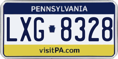 PA license plate LXG8328
