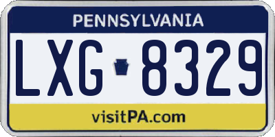 PA license plate LXG8329
