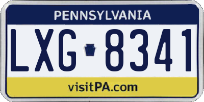 PA license plate LXG8341