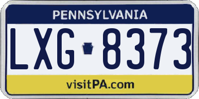 PA license plate LXG8373