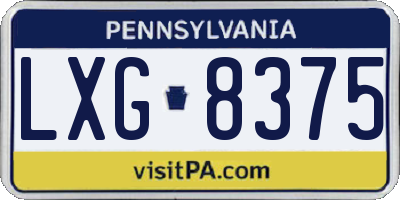 PA license plate LXG8375