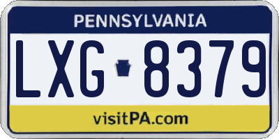 PA license plate LXG8379