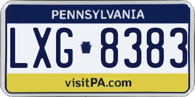 PA license plate LXG8383